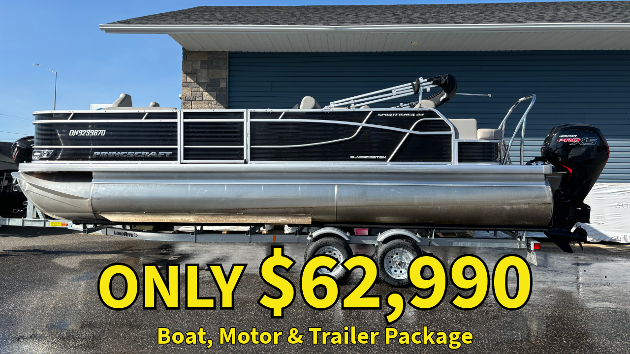 For Sale! “Used” 2023 Princecraft Sport Fisher 23RL “Tri Toon” w/115 Pro XS CT “Includes Trailer!”