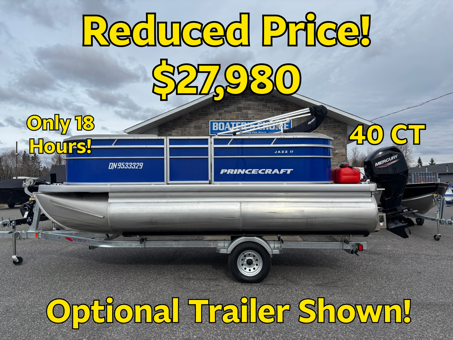 STK #24952 For Sale! “Used” 2025 Princecraft Jazz 17 w/40HP!