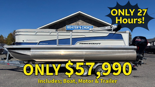 For Sale! “Used” 2025 Vectra 21L Tri-Toon w/115 CT Pro XS & Tandem Trailer!