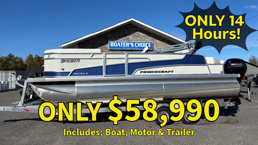 For Sale! “Used” 2024 Vectra 21RL Tri-Toon w/115 CT Pro XS & Tandem Trailer!