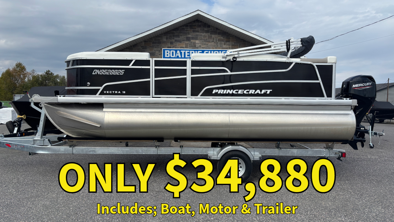For Sale! “Used One Season” 2025 Princecraft Vectra 19′ w/40HP, Includes Trailer!