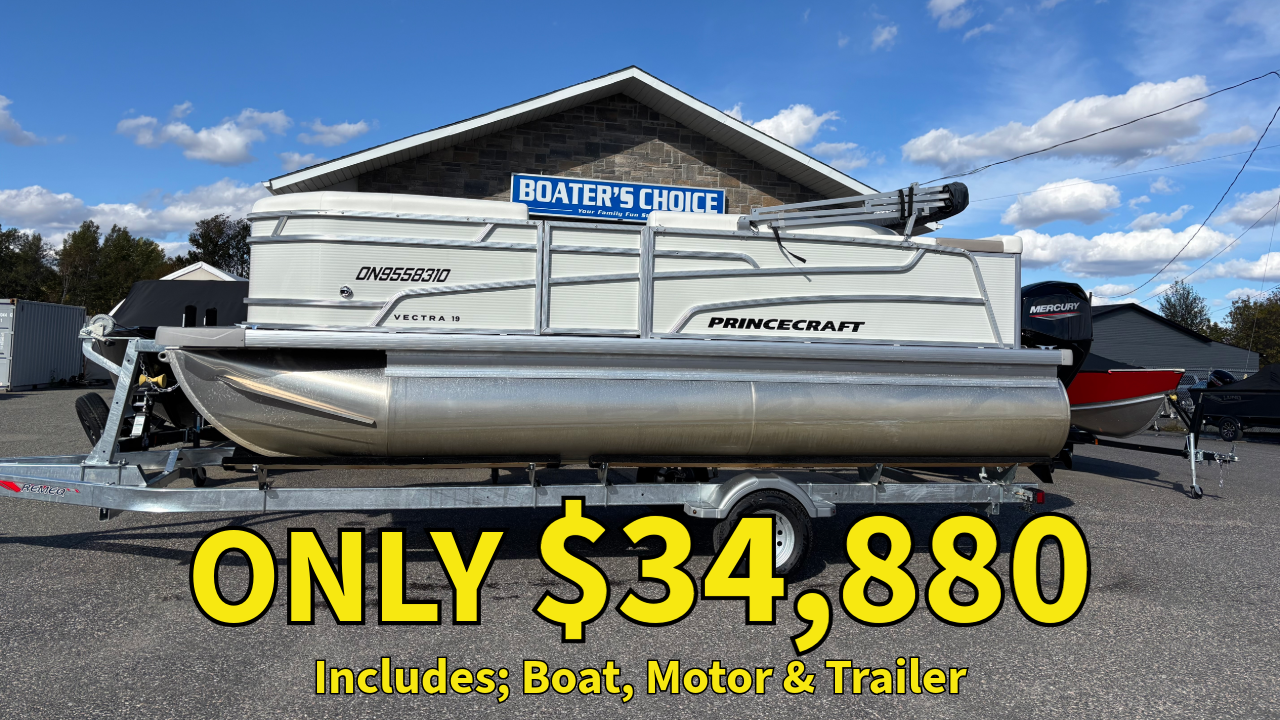 For Sale! “Used” 2025 Princecraft Vectra 19′ w/40HP & New Trailer!