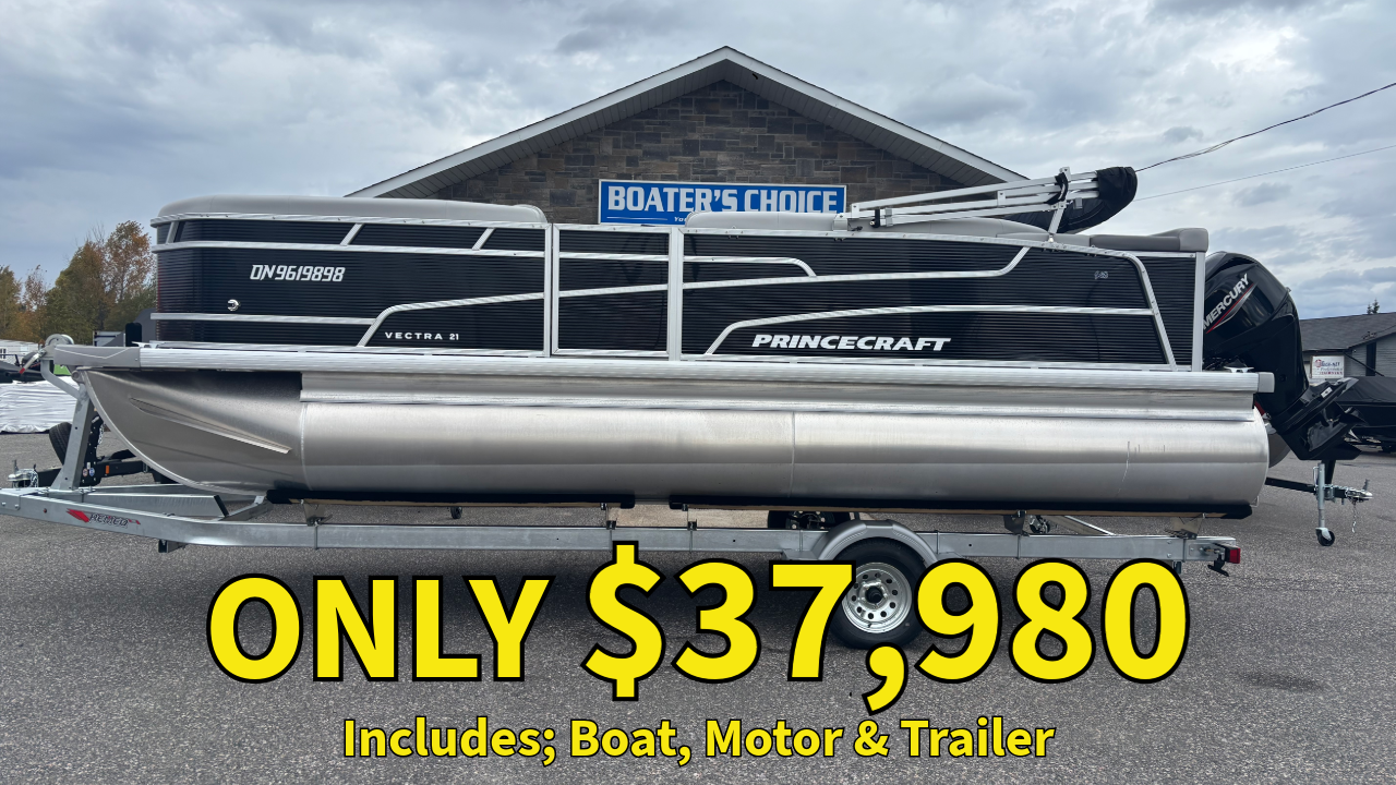 For Sale! “Used” 2025 Princecraft Vectra 21′ w/60HP & Trailer!